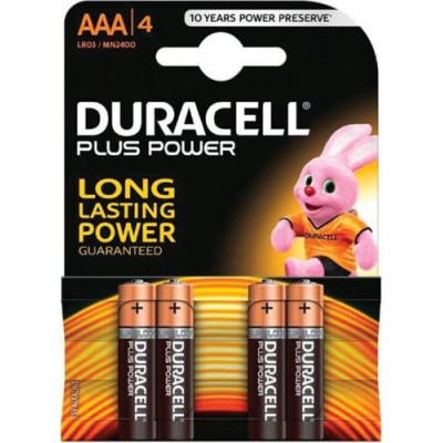 BATTERIA MINISTILO AAA ALCALINA 4PZ DURACELL PLUSPOWER MN2400P