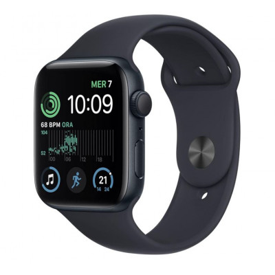 SMARTWATCH APPLE WATCH SE 2 44MM GPS ALLUMINIO MEZZANOTTE CON CINTURINO SPORT