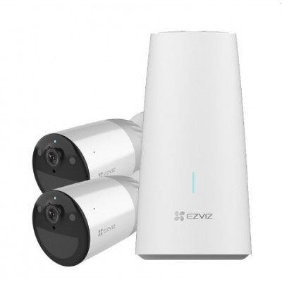 KIT 2 TELECAMERE DI VIDEOSORVEGLIANZA FHD EZVIZ A BATTERIA + BASE EZVCSBC1B2