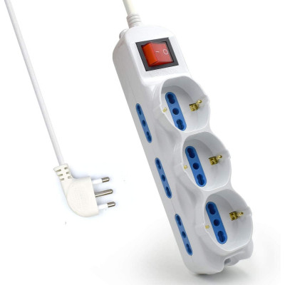MULTIPRESA 9 PRESE CON PROTEZIONI E SPINA ITA - 6 ITA - 3 ITA+SCHUKO EWENT EW3928